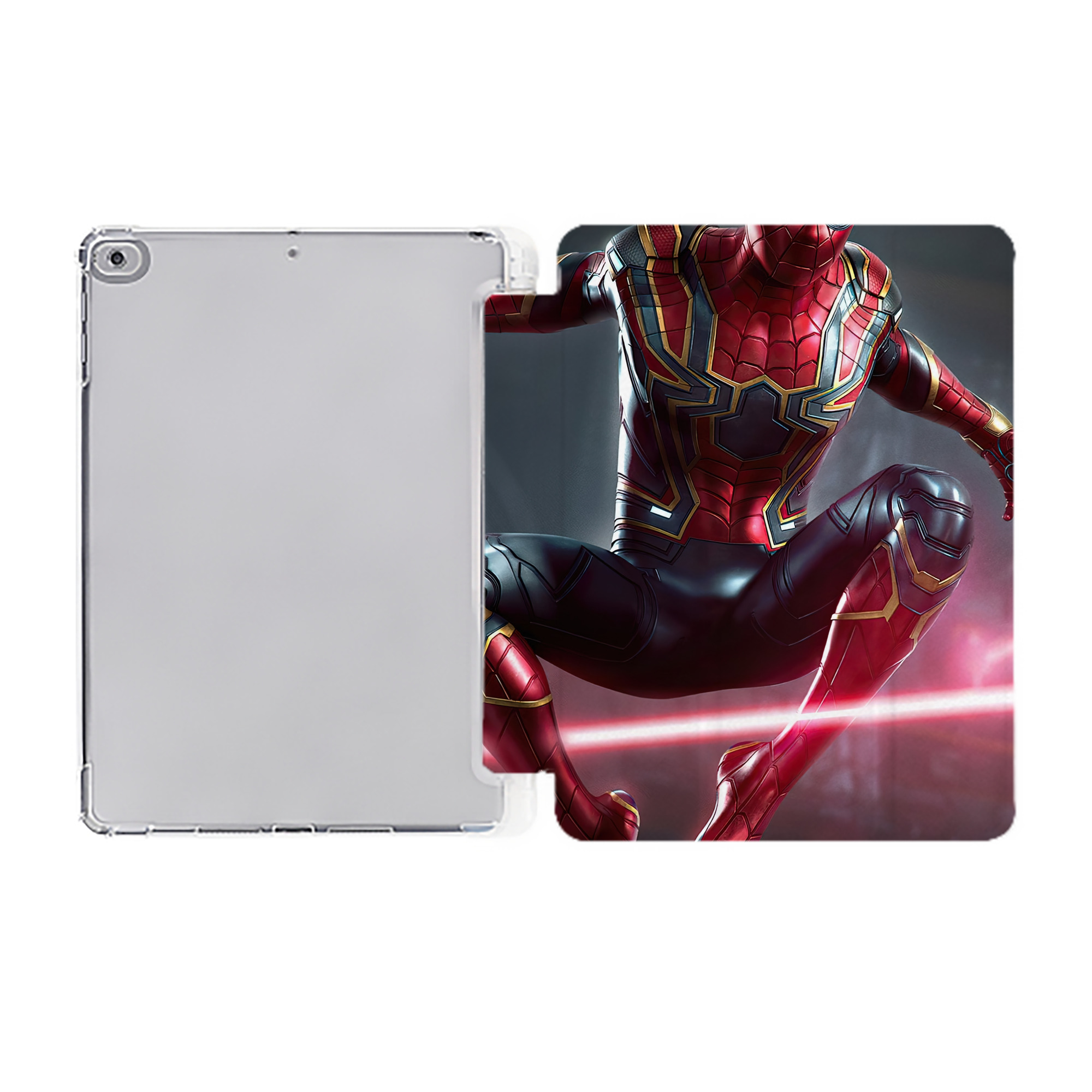 （画像用） Spider Man スパイダーマン IPad ケース ペン収納付き 三つ折りスタンド PUレザー×シリコン 対応機種9.5/10.5/10.9インチ